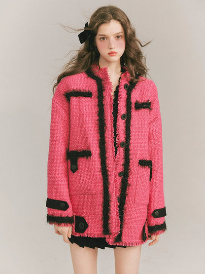 pink ink wool jacket