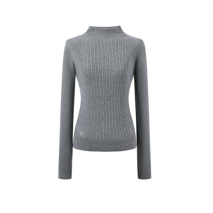 Ribbed Waist-Cinching Knit Sweater