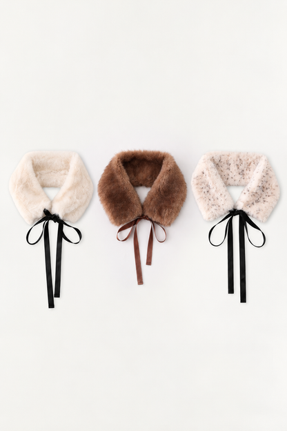 Retro Bow Fur Collar Cardigan