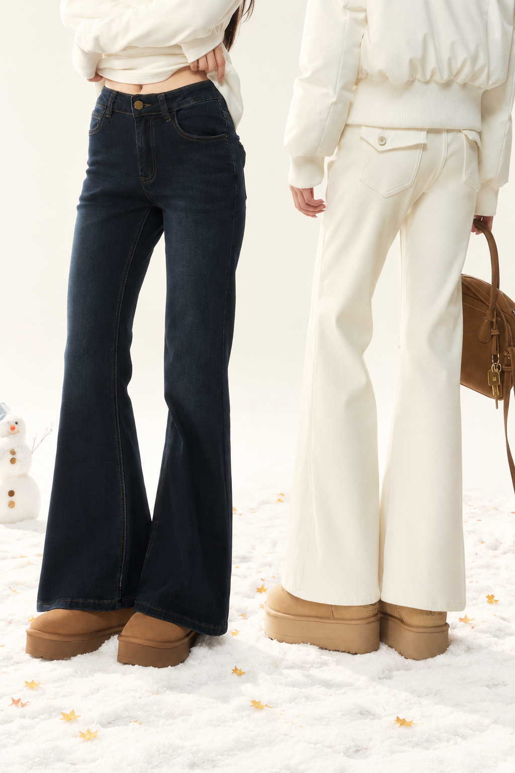 Winter Fleece-Lined Straight-Leg Pants