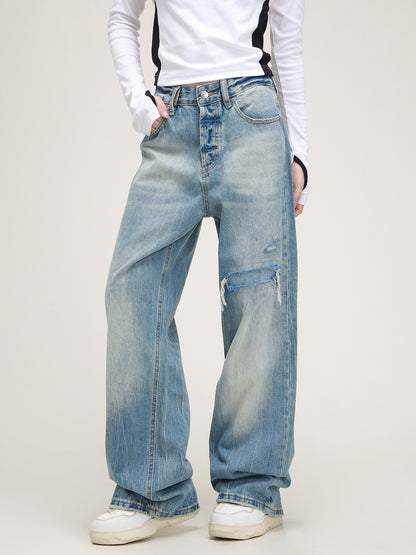 American Vintage zerrissene Distressed Wash Jeans Hosen