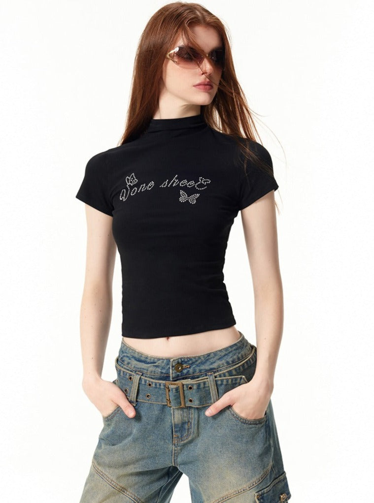 Cropped Black T-Shirt