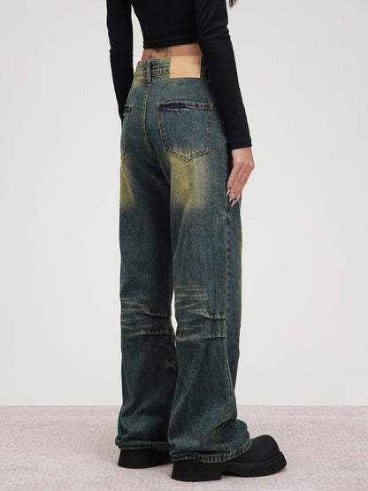 American Washed Distressed Straight Pants
