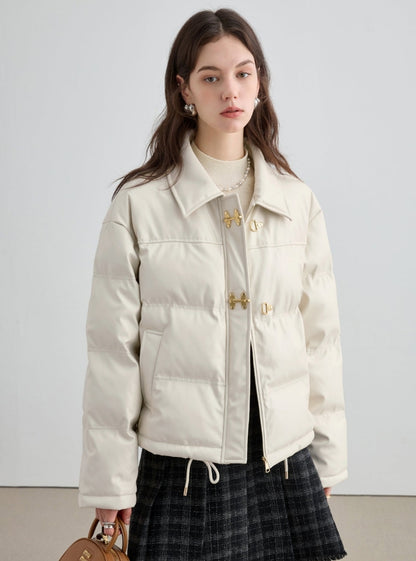 Thickened Leather Down Coat