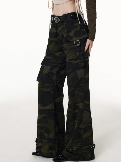 Retro Casual Straight Loose Wide Leg Pants