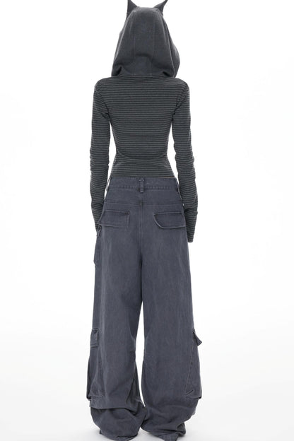 Slim Fit Cropped Hoodie Top