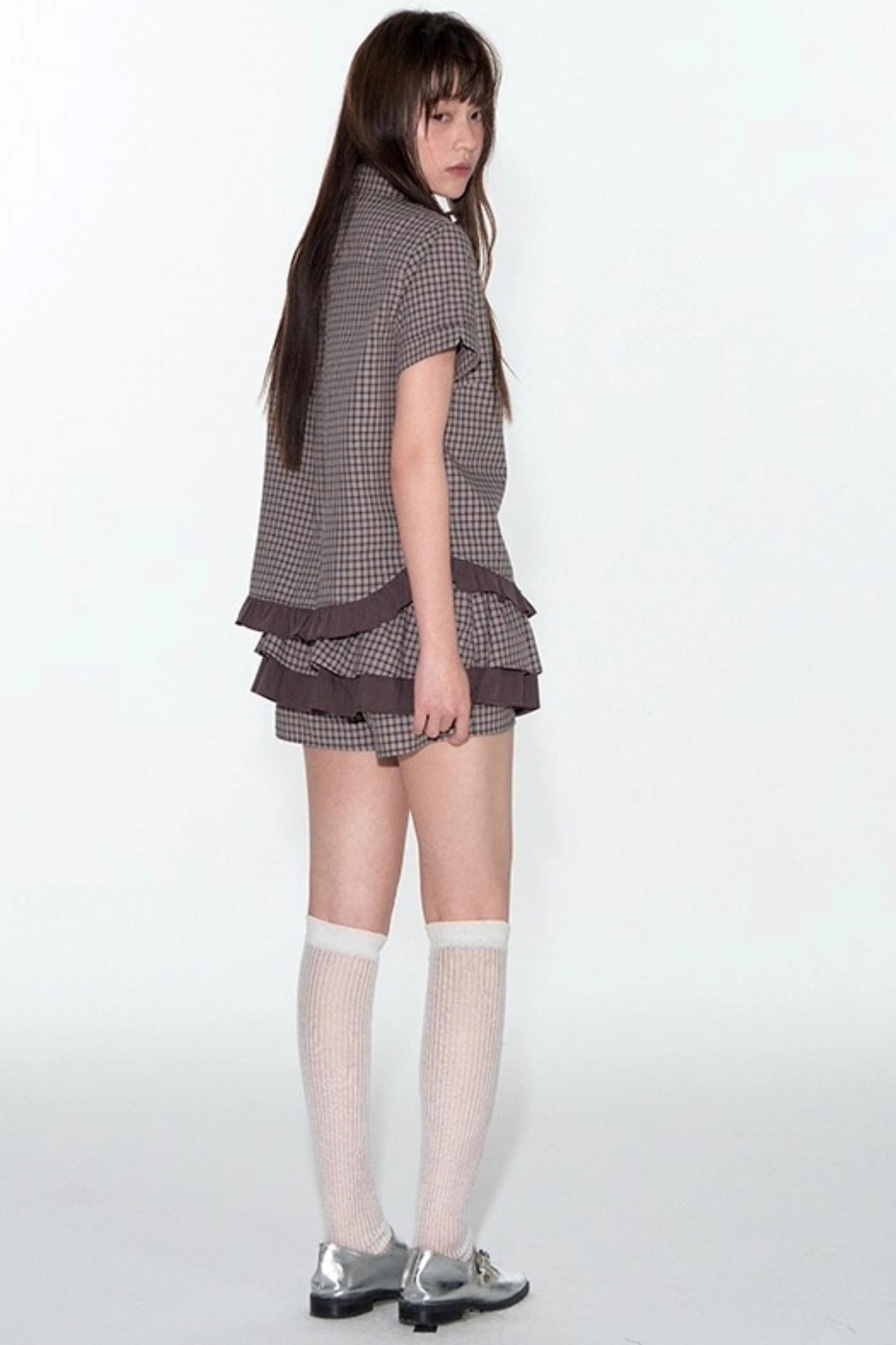 Original Plaid Doll Collar Two-Piece Set-Up