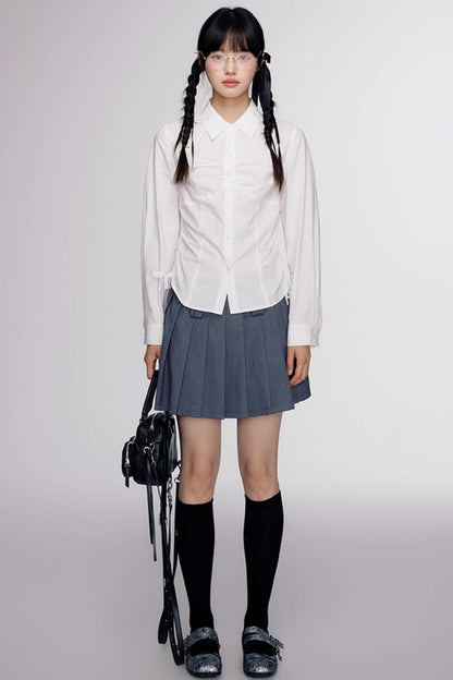 Nap Pleated Slim Spring Shirt