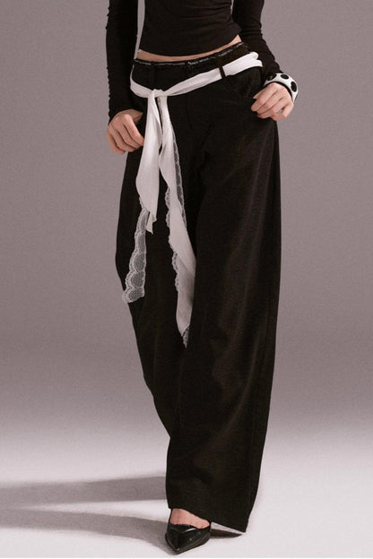 Hot Girl Contrast Knit Cardigan Suit Set-Up