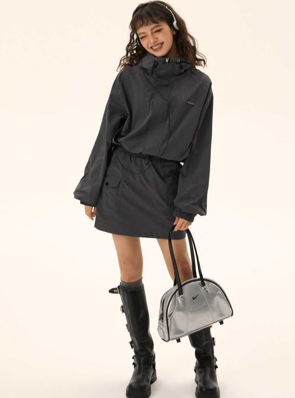 Functional wind short jacket short skirt