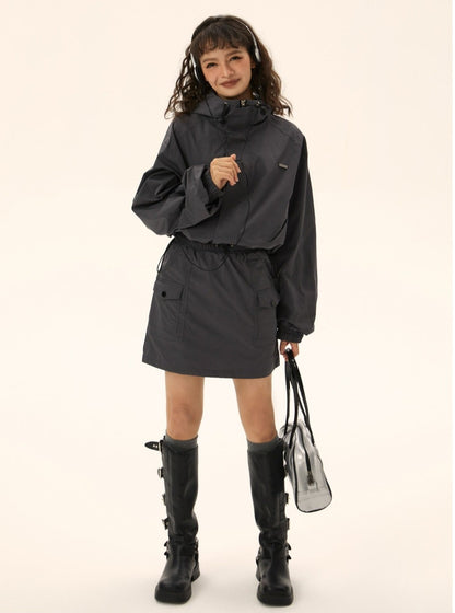 Functional wind short  jacket short skirt