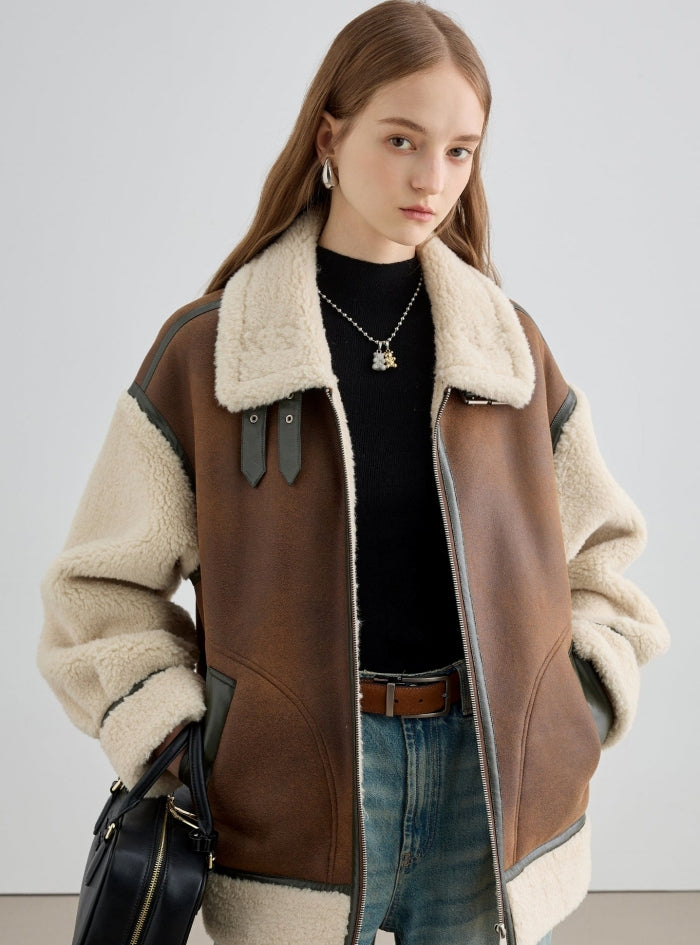 Fur One-iece Leather Jacket