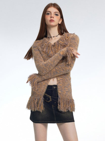 Mink Knit Cardigan Sweater Outer