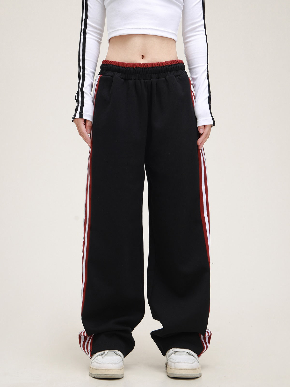 American Contrasting Striped Pants