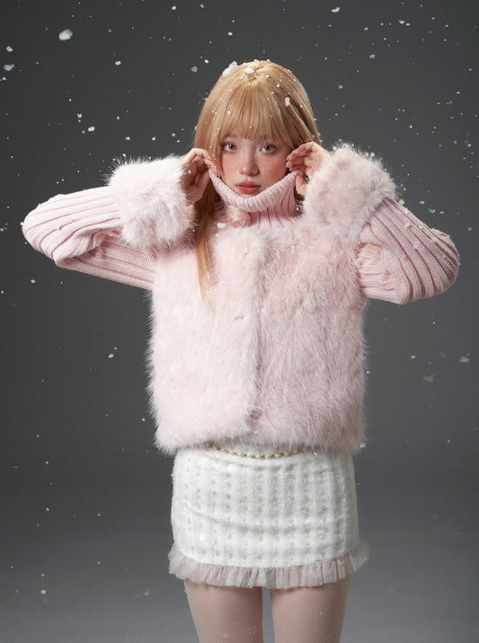 knitted fur jacket