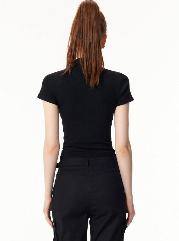 Cropped Black T-Shirt