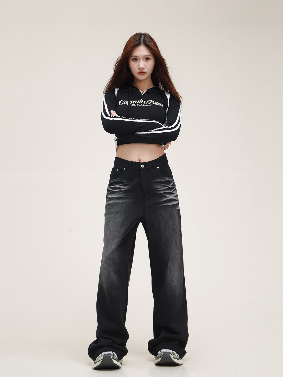 American Retro Imitation Denim Hip-Hop Jogginghose