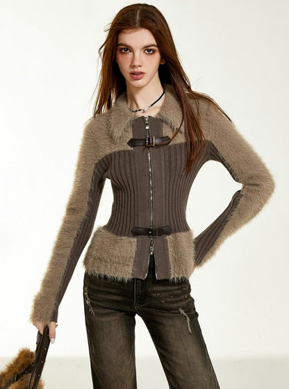 American Retro Knitted Cardigan Tops