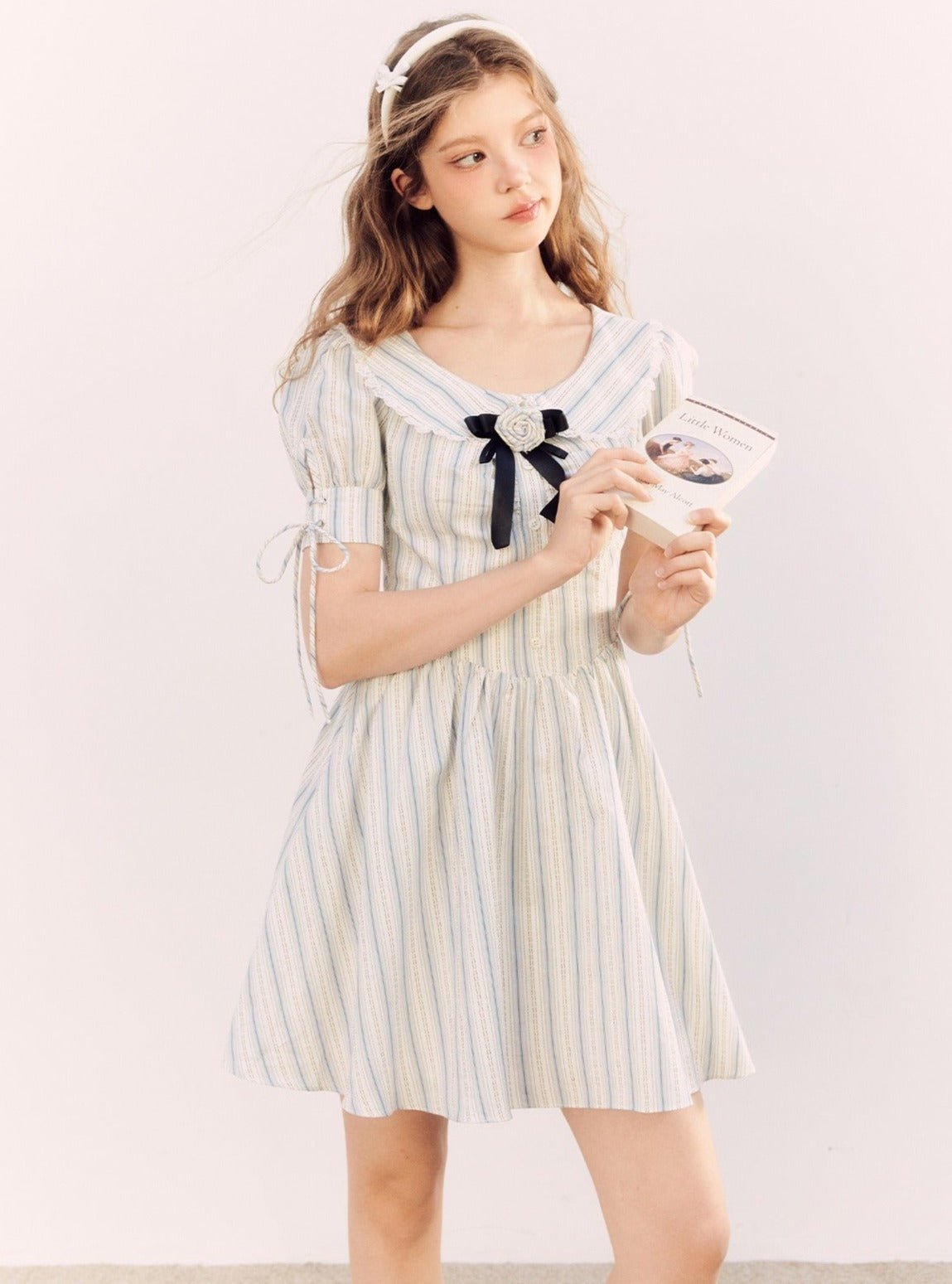 Striped short-sleeved shirt Dress