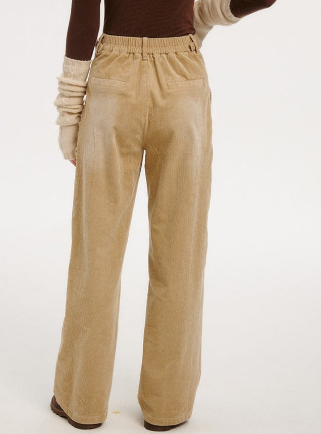 VINTAGE HIGH-WAISTED CASUAL STRAIGHT PANTS