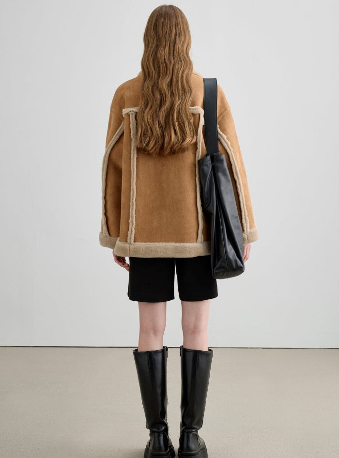 Horn Button Fur Short Coat