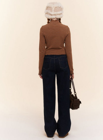 RETRO LOOSE AND SKINNY WIDE-LEG JEANS PANTS