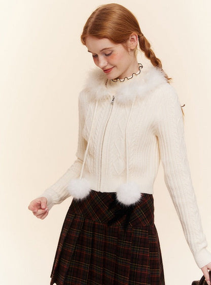 Knitted Crop Sweater Cardigan Coat