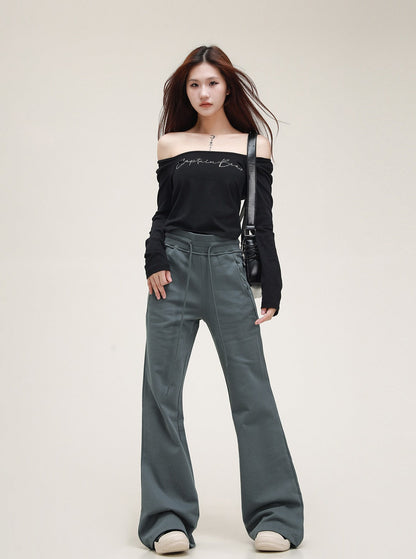 American Casual Pants Slim Slightly Flared Pants