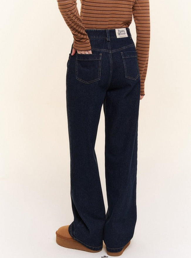 RETRO LOOSE AND SKINNY WIDE-LEG JEANS PANTS