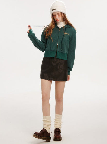 A-LINE PU LEATHER SKIRT