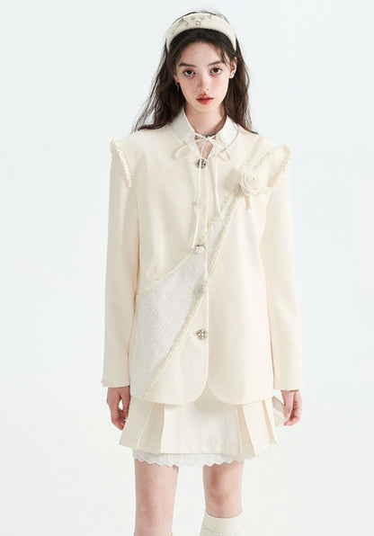 Off-white V-neck Blazer Coat