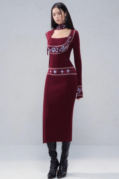 Fair Isle Jacquard Knit Dress