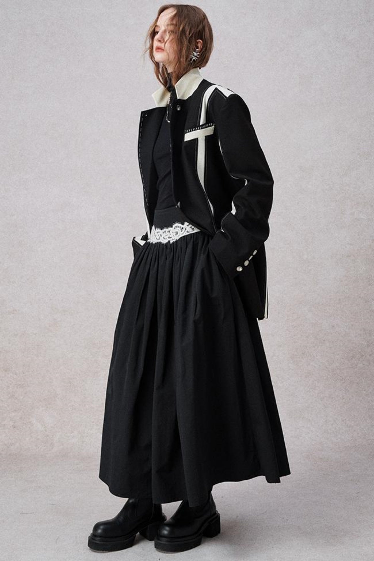 Retro eleganter H-Linien Blazerjacke 