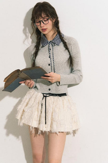 Slim Gray Knit Cardigan