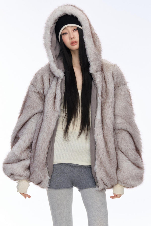 Umkehrbare Wollplüschjacke 