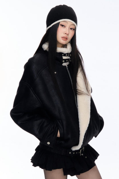 Fur Integrated Lapel Jacket