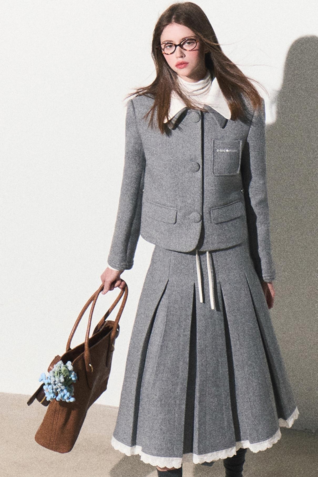 Luxury Tweed  Cropped Jacket & Skirt Set-Up