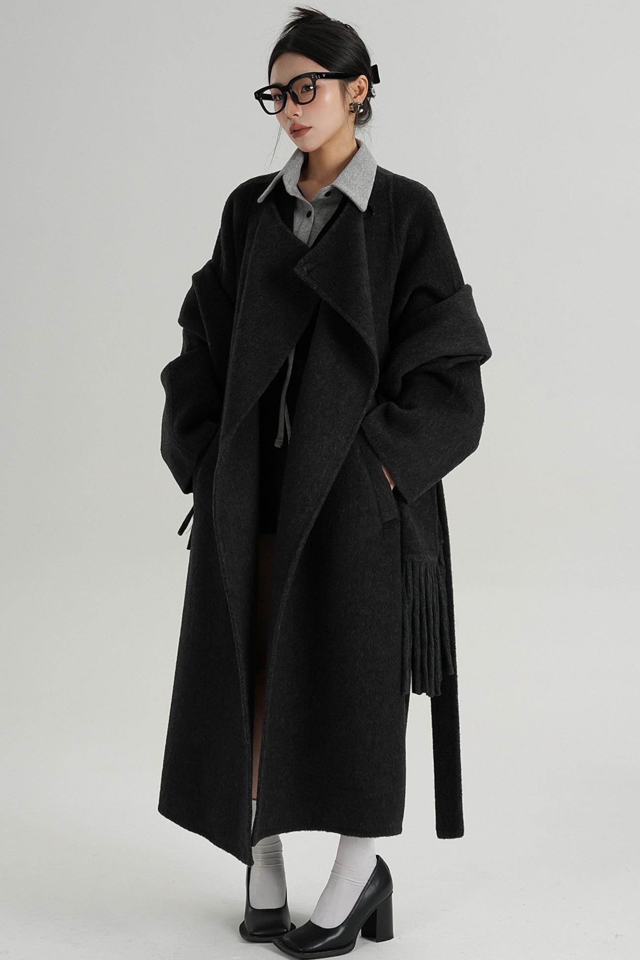 Temperament Long Tweed Coat