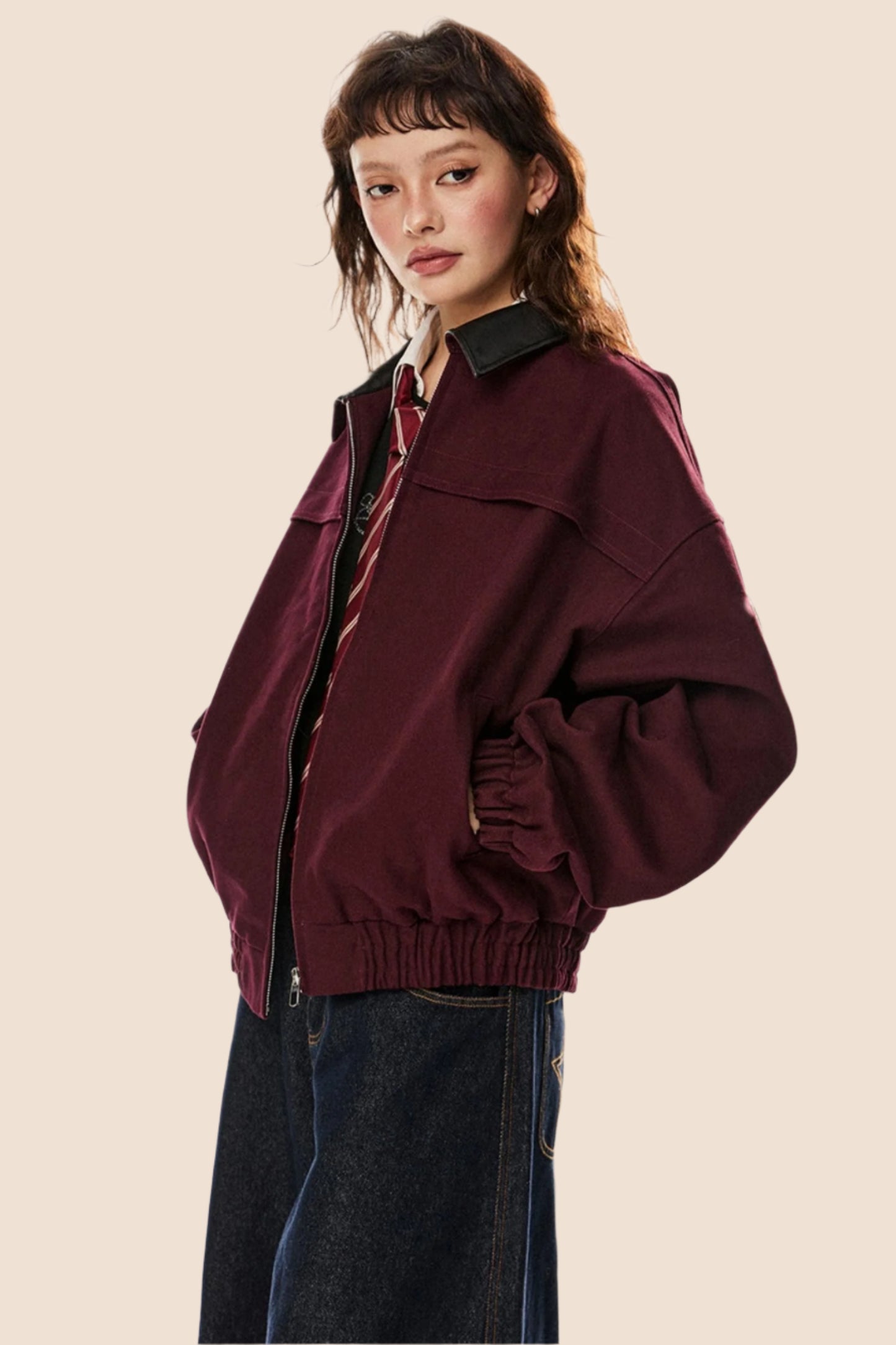 Veste décontractée à revers lâche 