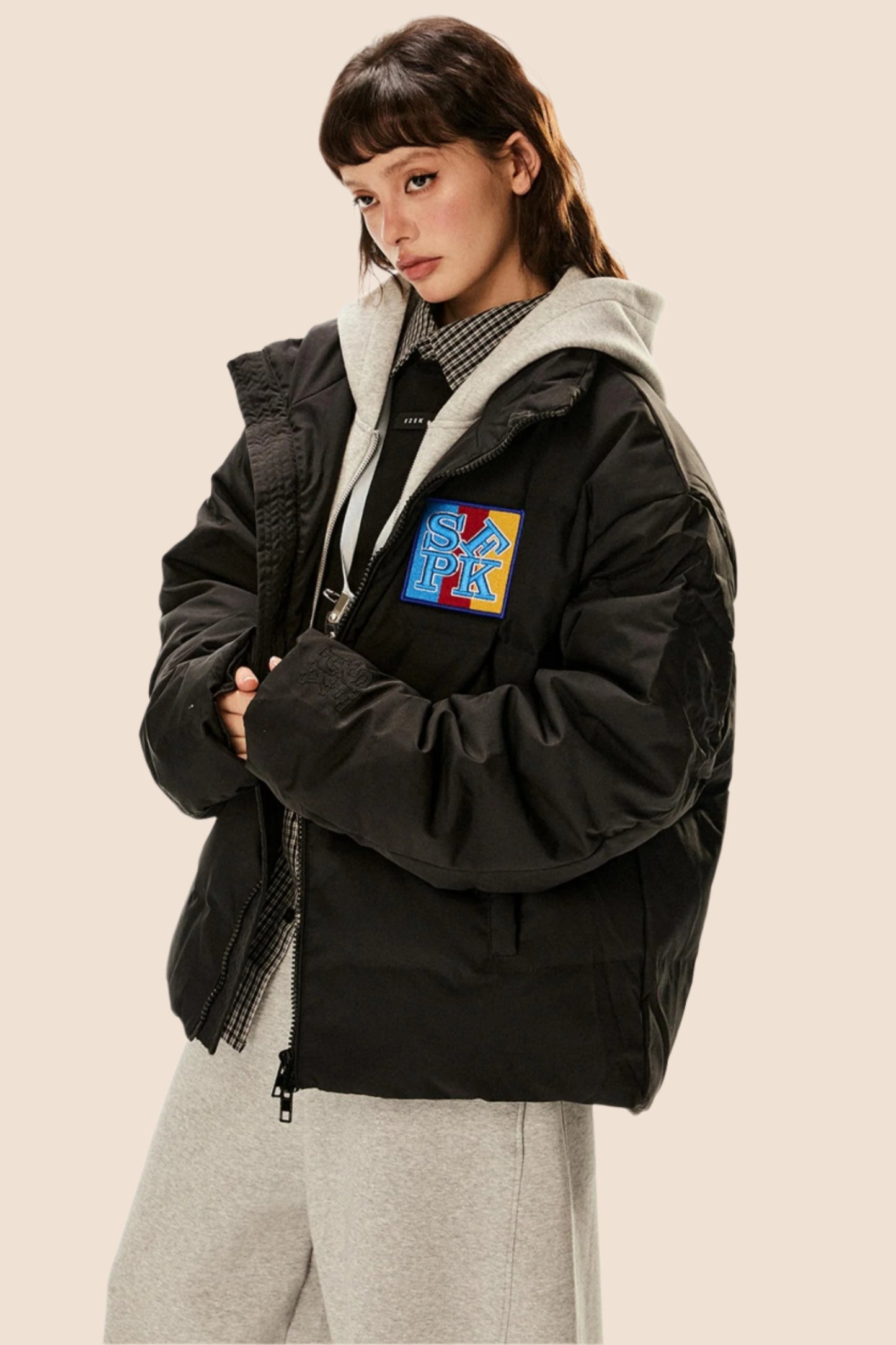 Retro Stand Collar Lightweight Down Jacket