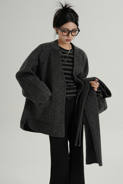 Tweed Wool Cashmere Coat