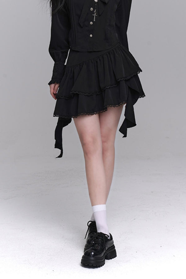 Korean Style Shirt & Skirt Set-Up