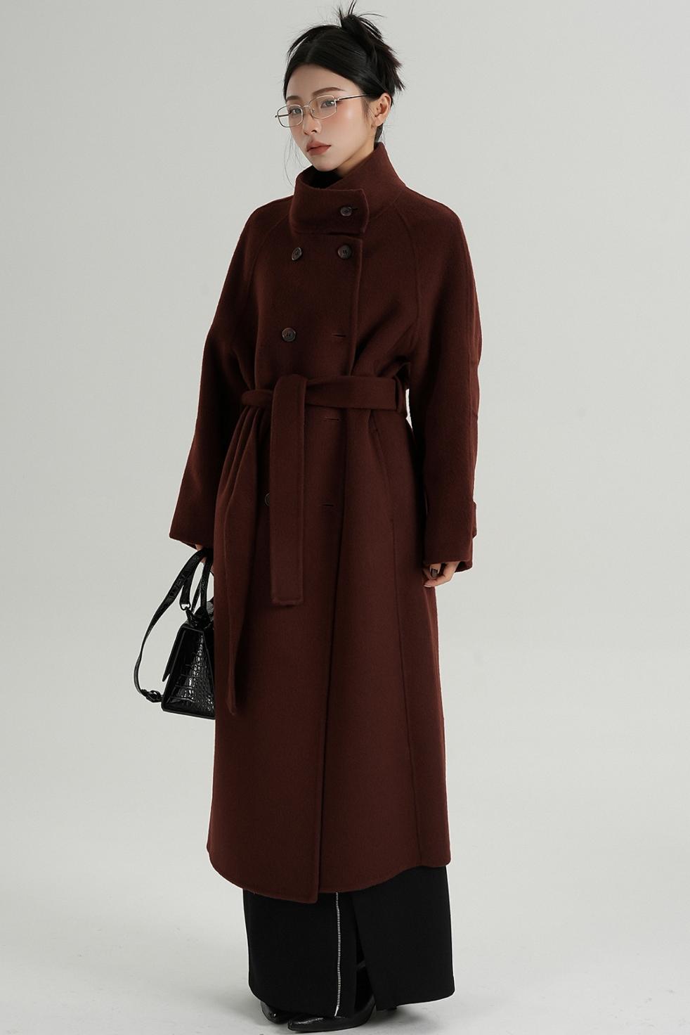 Premium Stand-Up Collar Long Coat