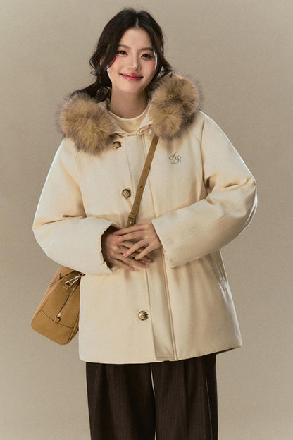 Hooded Fur Collar Puffer Jacket