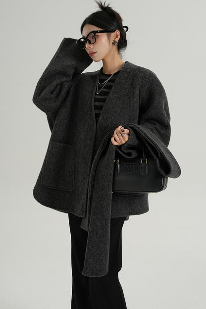 Tweed Wool Cashmere Coat