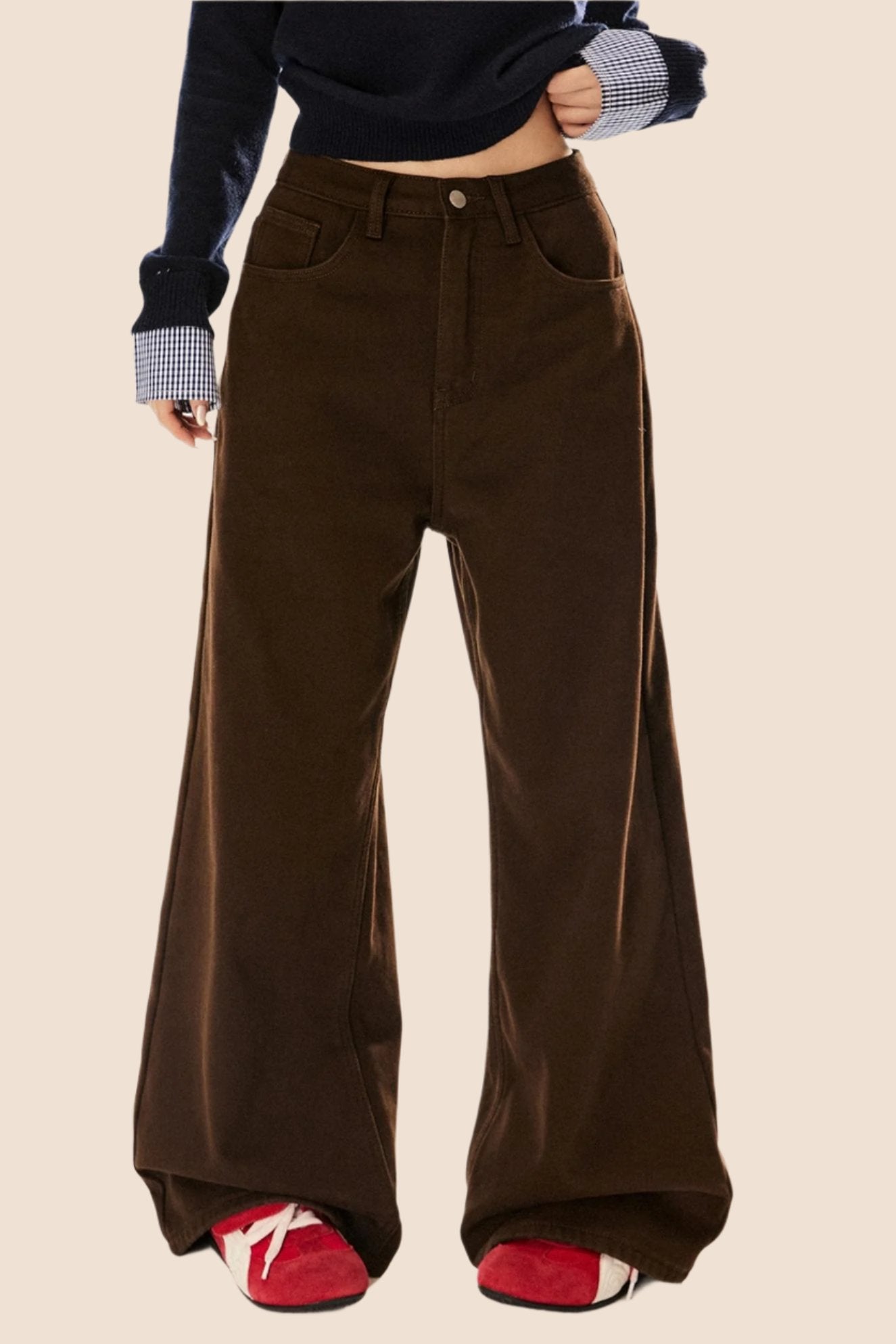 Retro Wide-Leg Trousers 