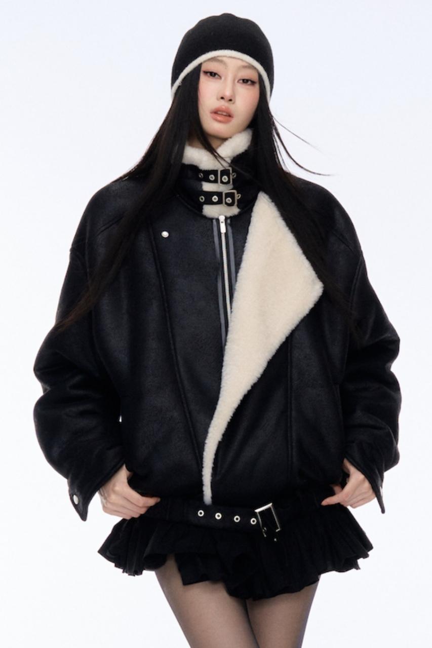 Fur Integrated Lapel Jacket