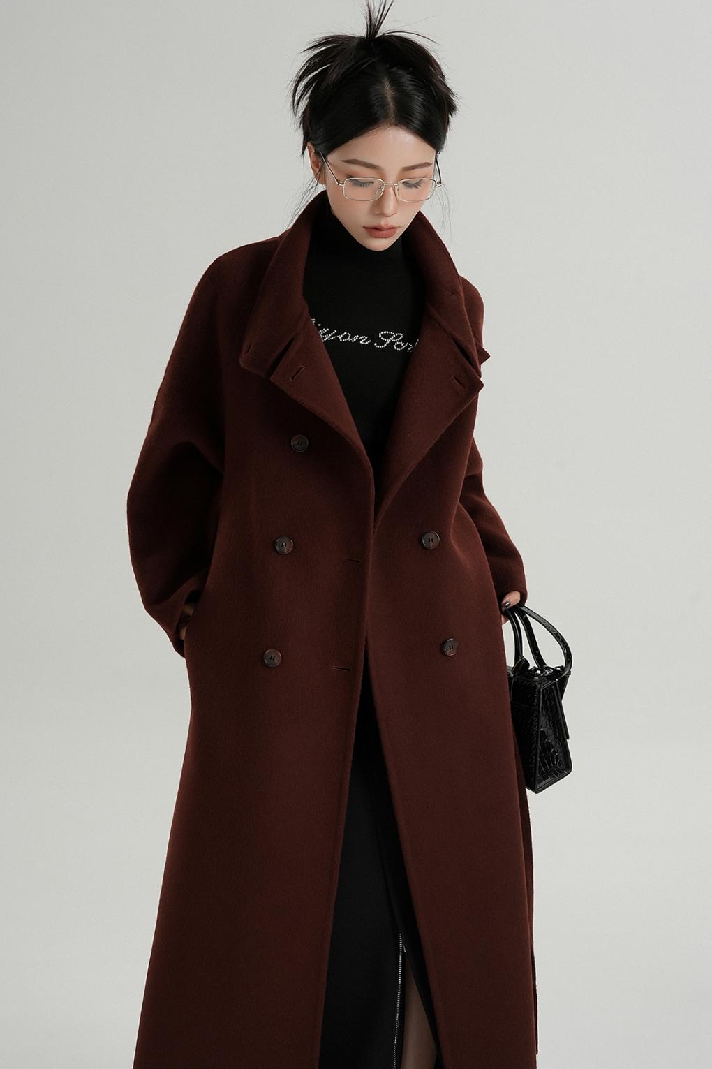 Premium Stand-Up Collar Long Coat