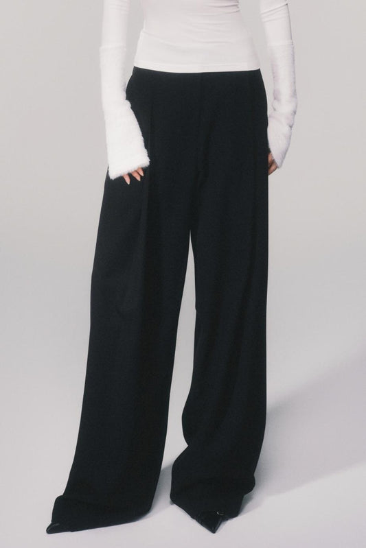 Tencel Wool High Rise Suit Pants