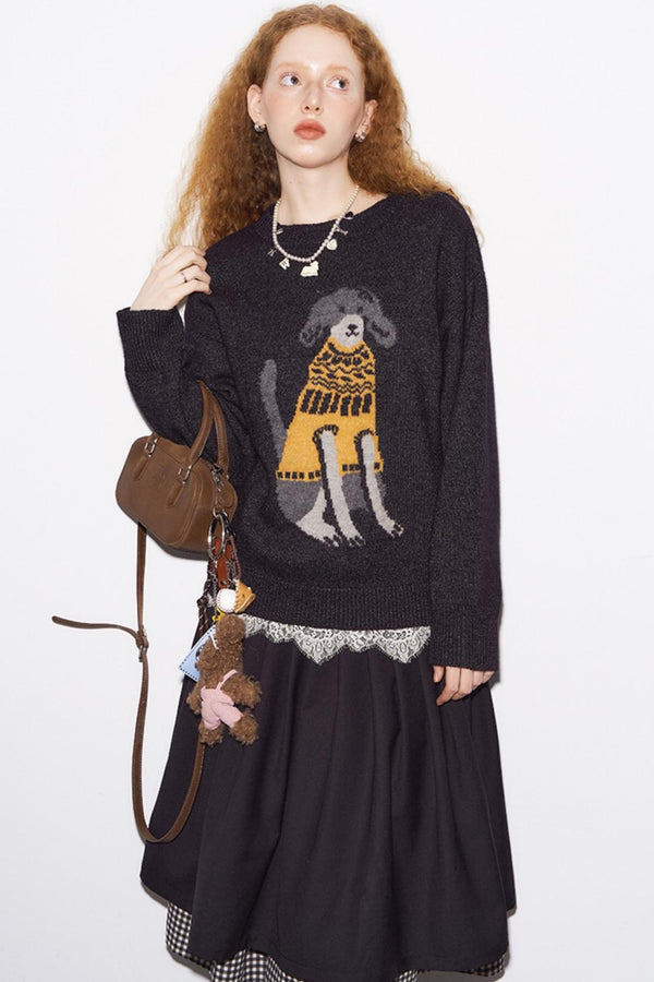 Hund Gestickter Pullover 